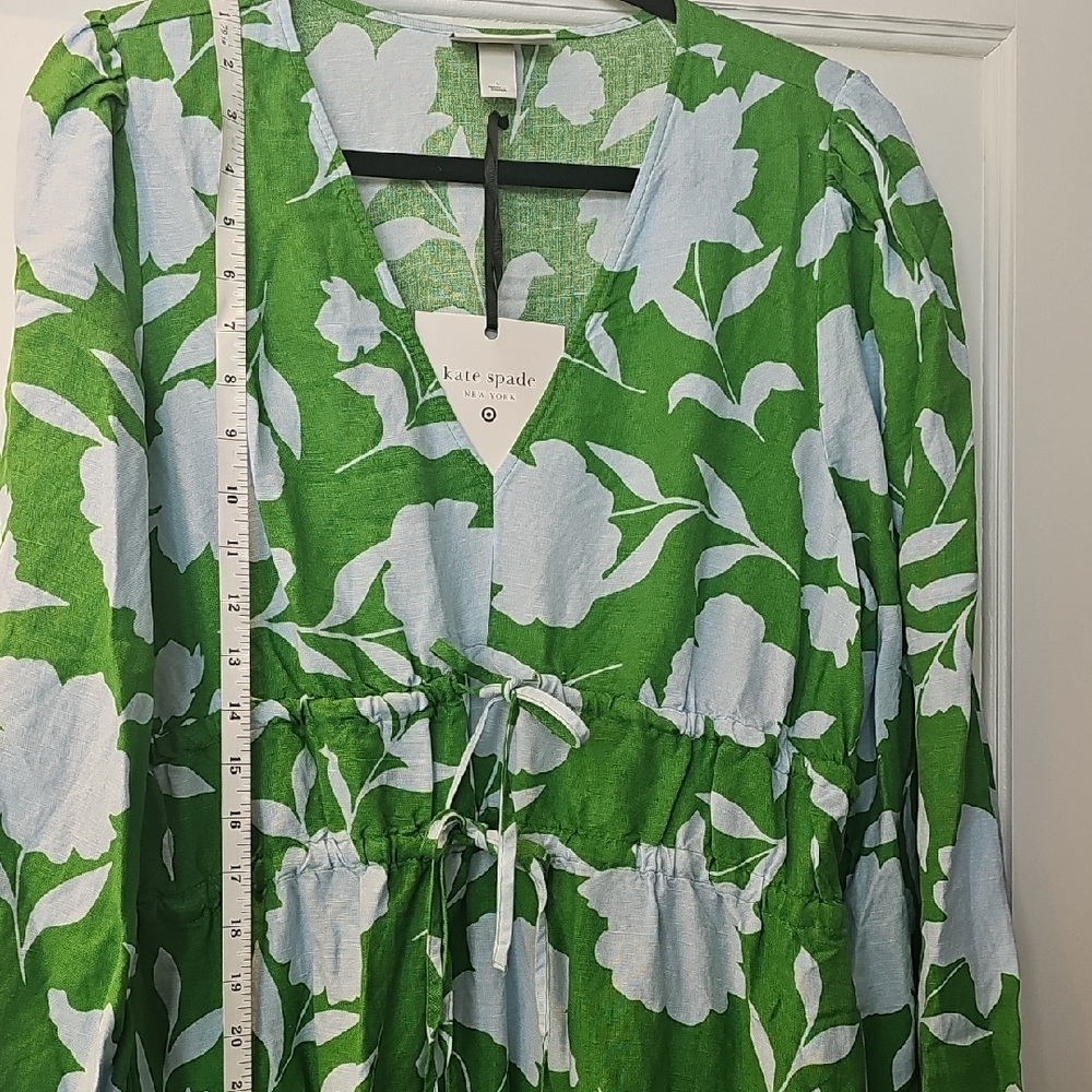 Kate Spade Green and Light Blue Floral Maxi Dress